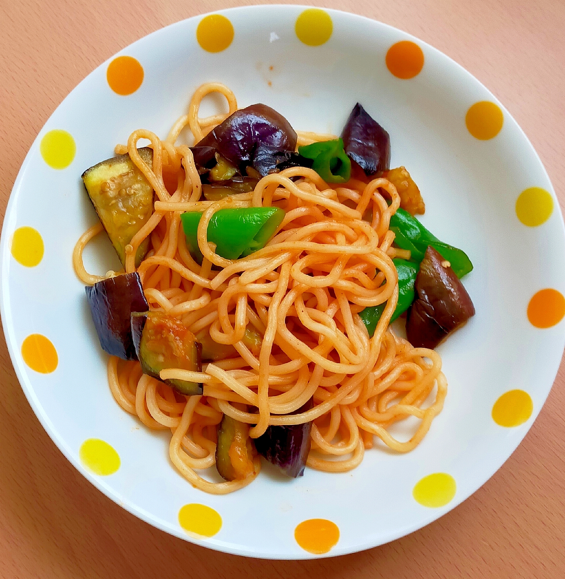 茄子とピーマンのナポリタン