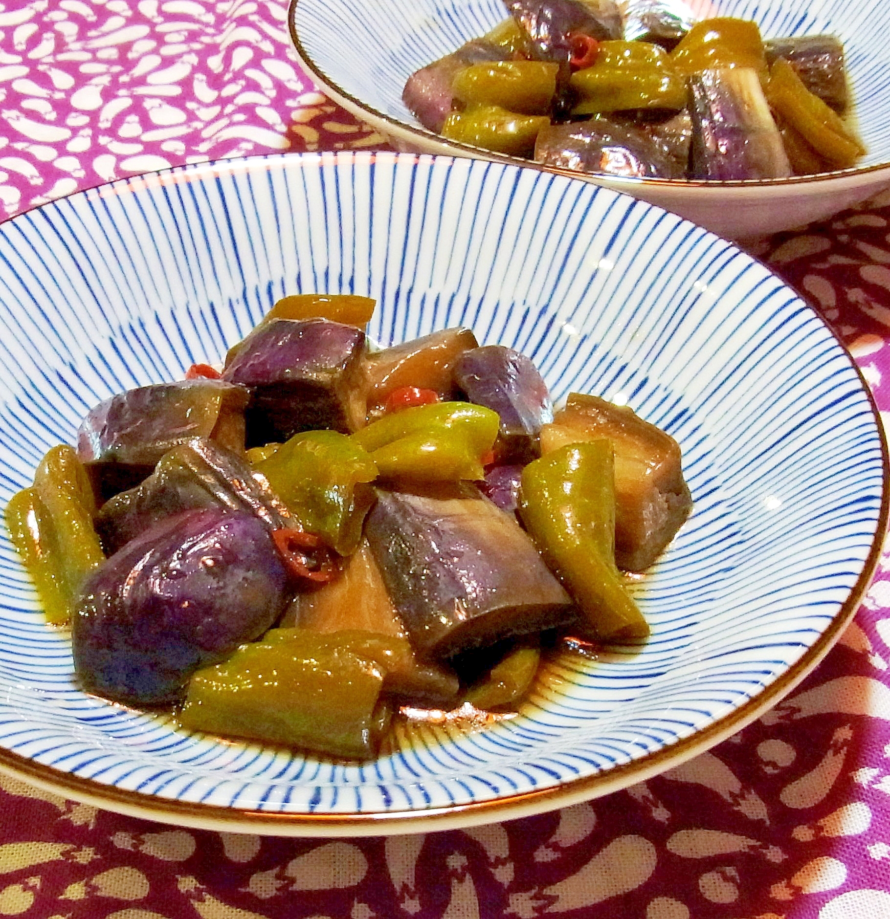 茄子とピーマンのピリ辛ぽん酢焼きびたし