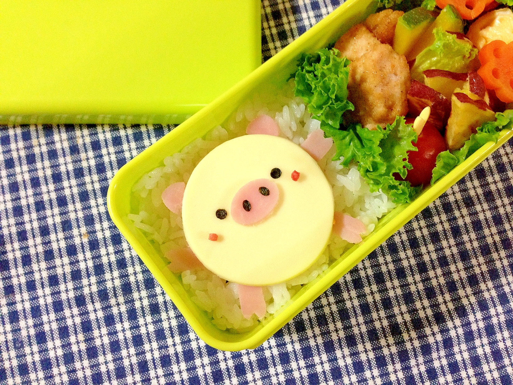 簡単キャラ弁☆まんまる子ブタちゃんのお弁当♪