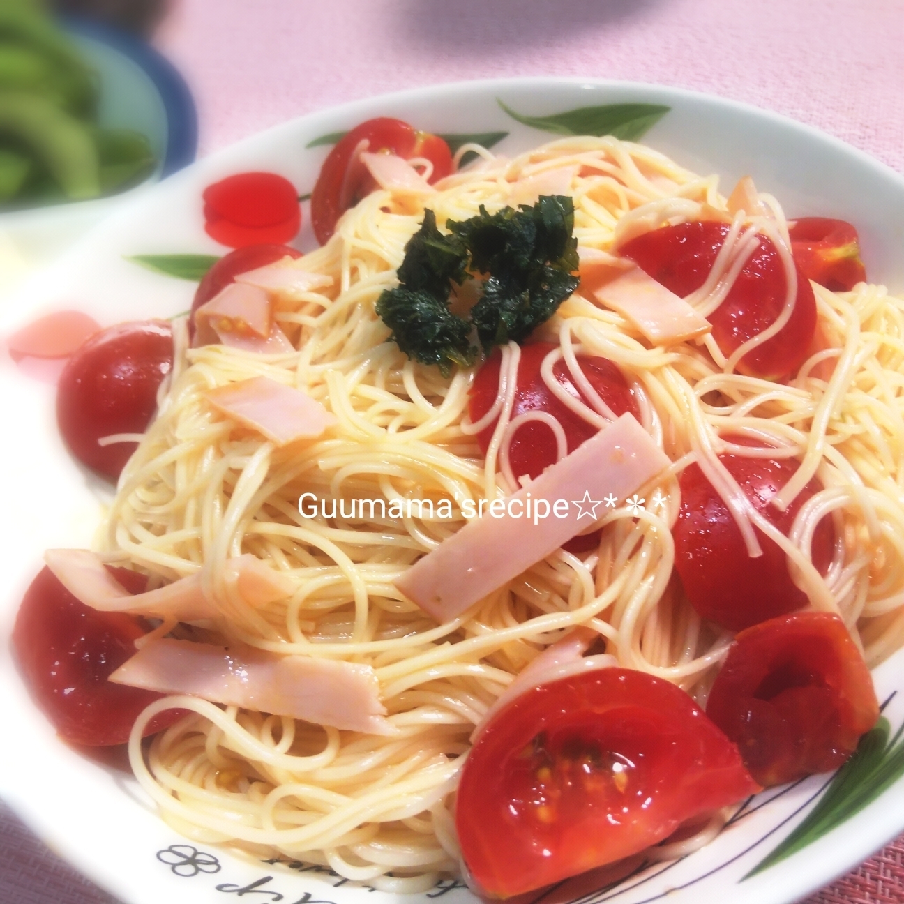 オリーブオイル香る♡ハムとトマトのそうめん