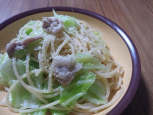 コンソメさえあれば★豚肉とキャベツのスパゲティ