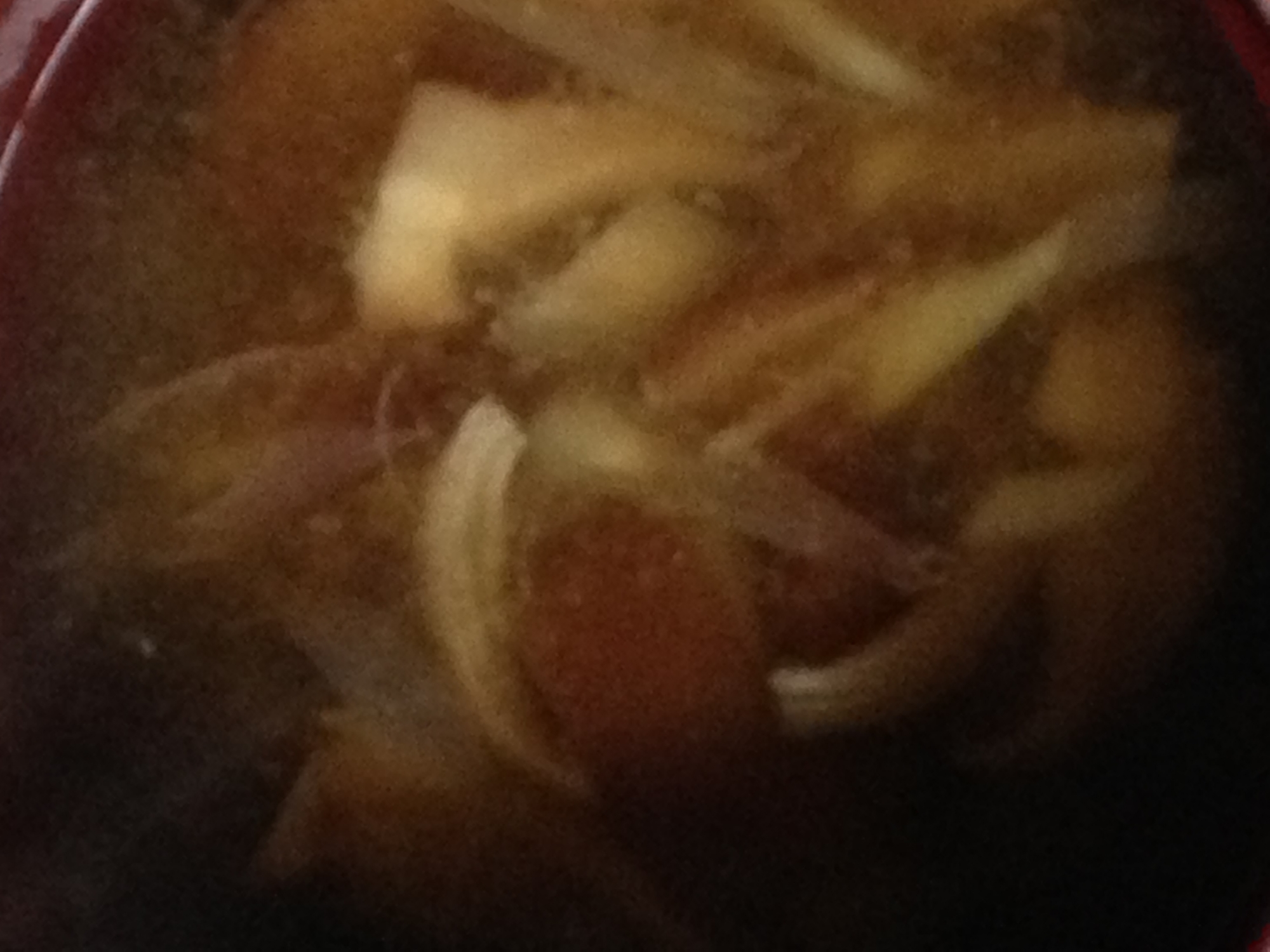 ミョウガと椎茸の味噌汁