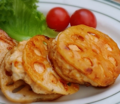 サクッ♡もっちもち♡長芋とれんこんのもちもち焼き