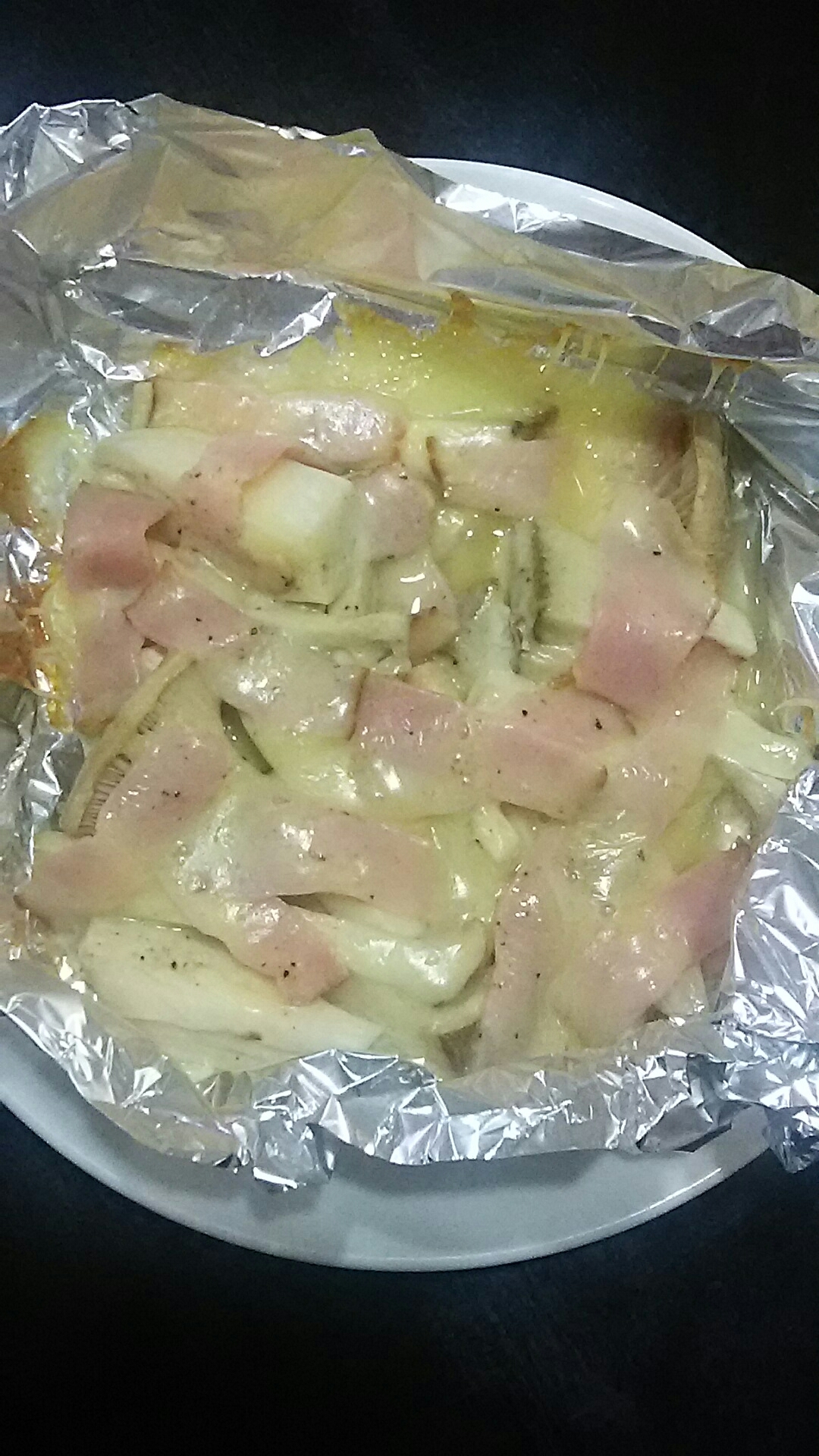 エリンギとベーコンでチーズホイル焼き