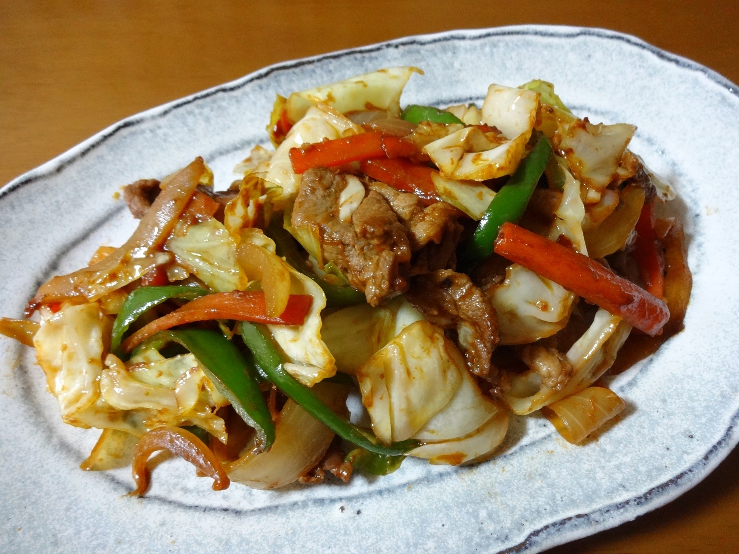 ラム肉と野菜の甜麺醤炒め