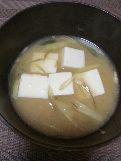 ミョウガと豆腐の味噌汁