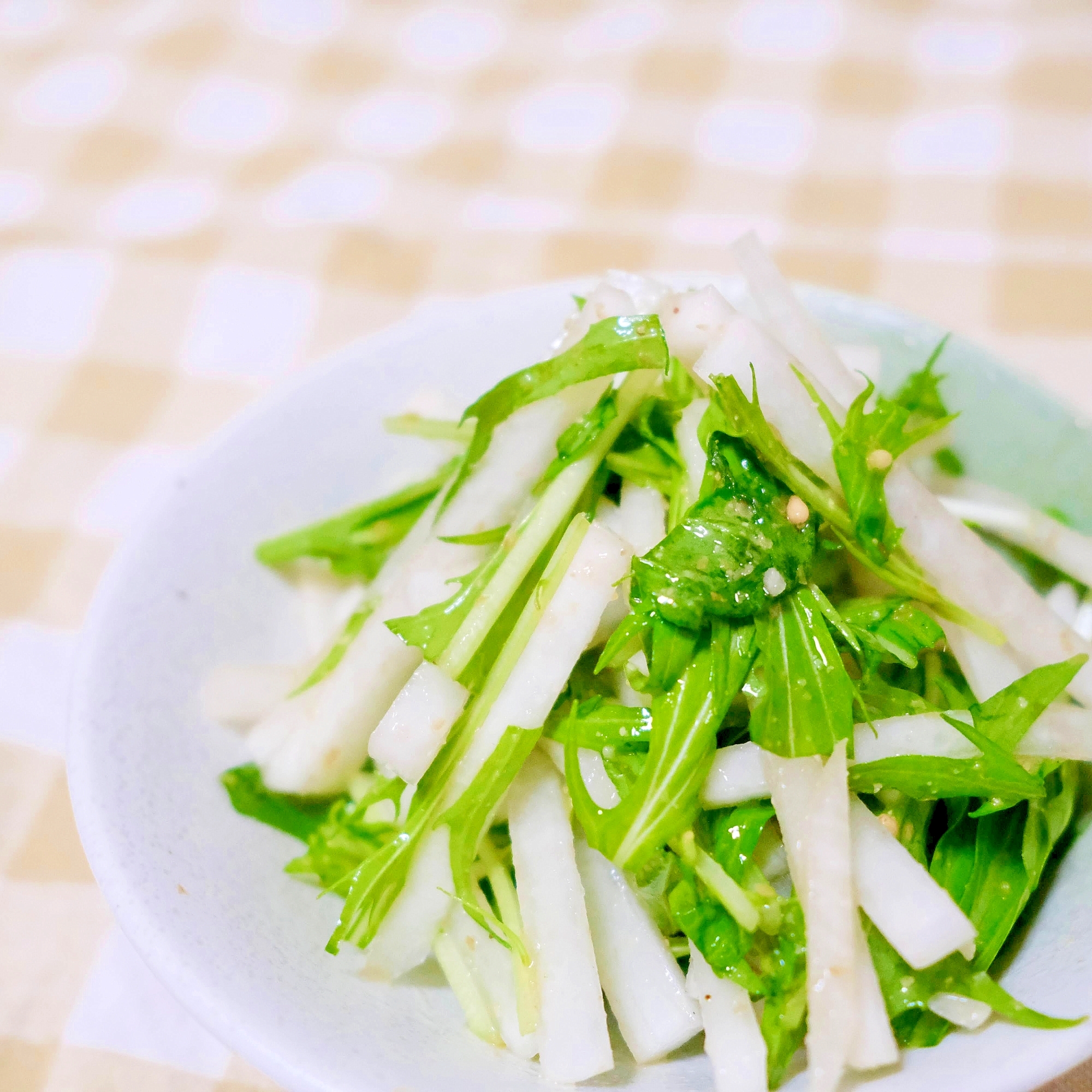 水菜と大根のごまドレサラダ