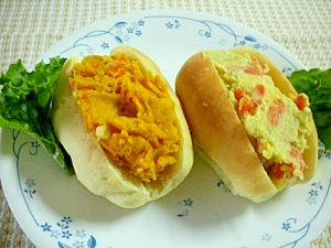 ☆お手製バターロールの2色サンド☆