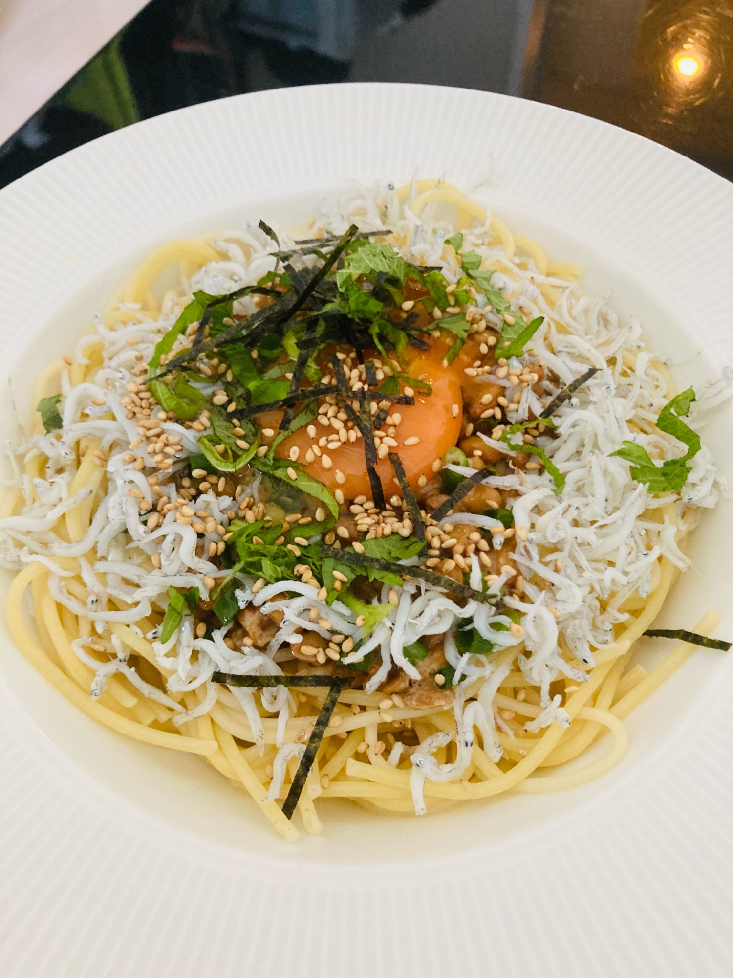 簡単まぜるだけ!納豆しらすパスタ