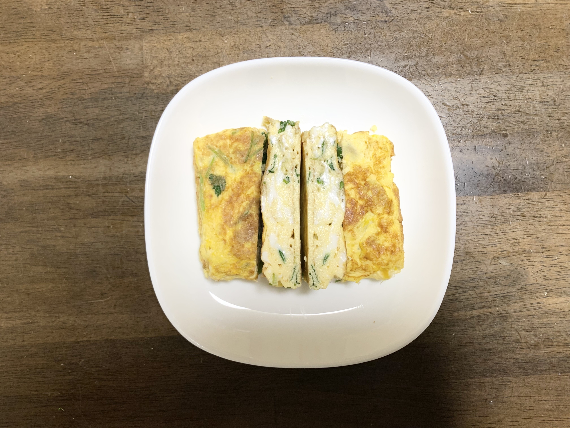 簡単レシピ　卵レシピ　三つ葉入り卵焼き