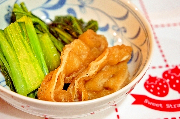 フライパンで出来ちゃう♪高菜とお揚げさんのサッと煮