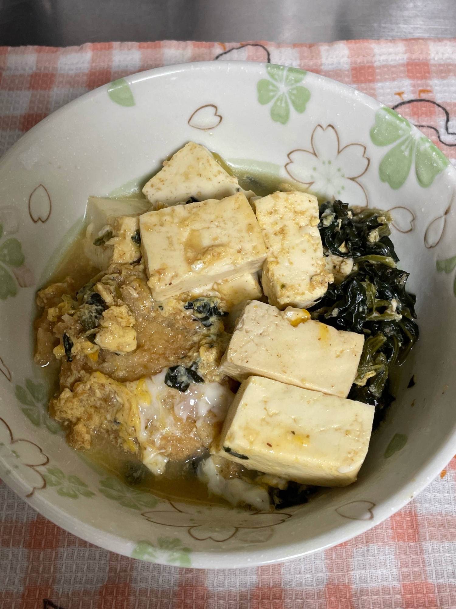 カツ.豆腐.ほうれん草の卵とじ✨