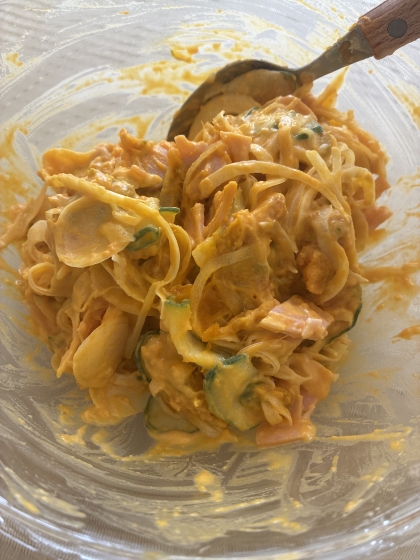 レンジで簡単！デリ風かぼちゃサラダ