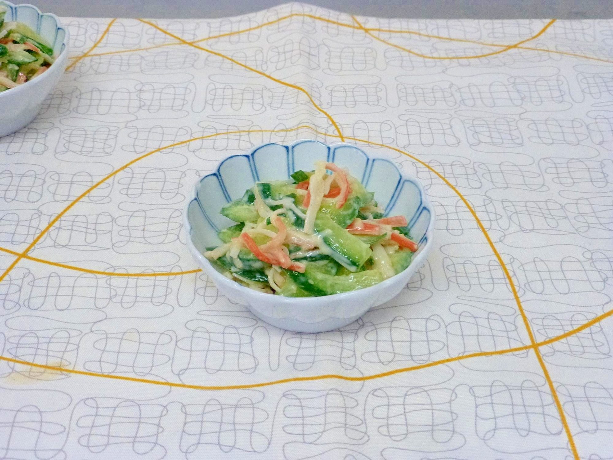 胡瓜とカニカマのわさびマヨ和え