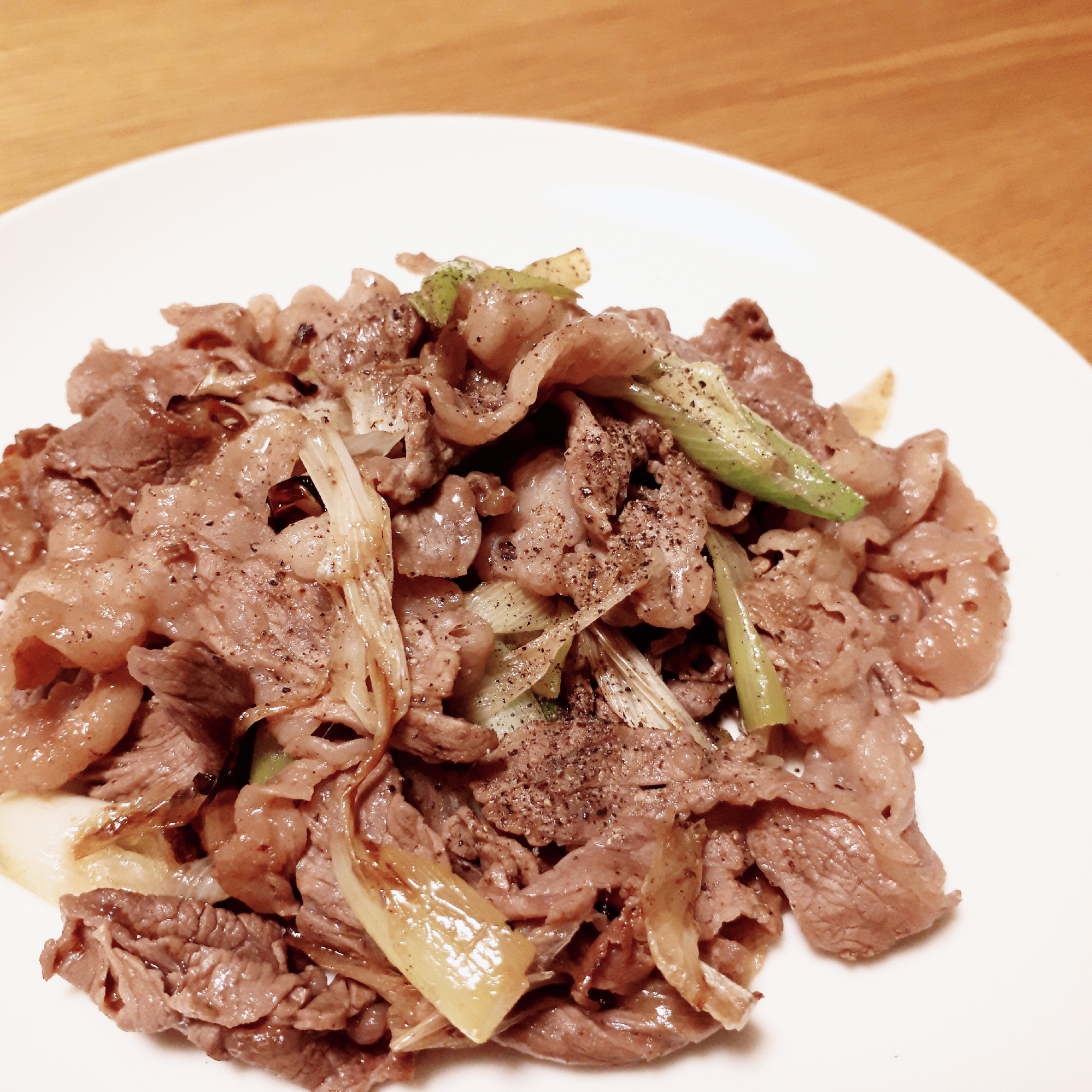 シンプル☆牛丼のねぎ塩炒め