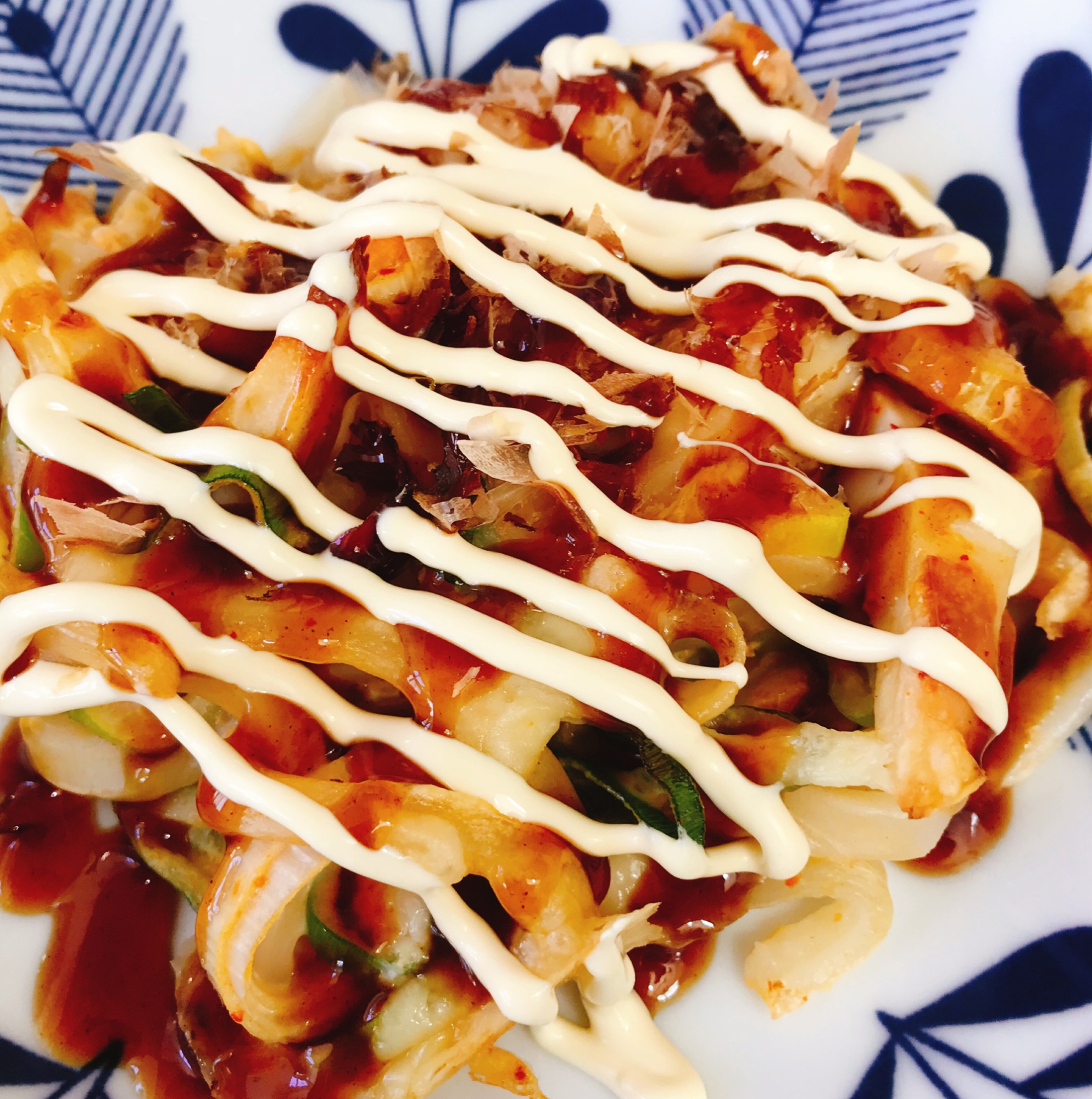 うちの子が一番好きな♡うどんで作るお好み焼き風♡