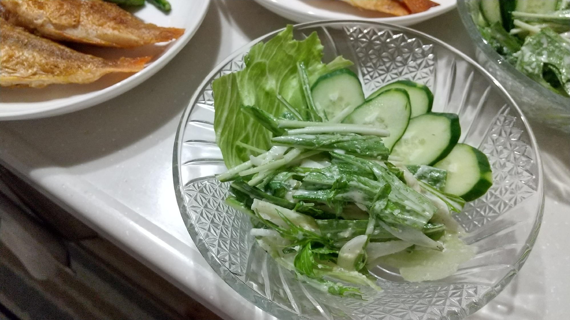 簡単に副菜❗️水菜と新玉ねぎのマヨチーズ和え