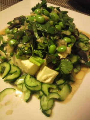 ピータンと枝豆の中華風豆腐