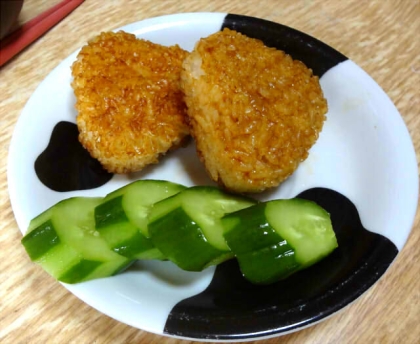 冷めても美味しい♪冷凍焼きおにぎり風おにぎり