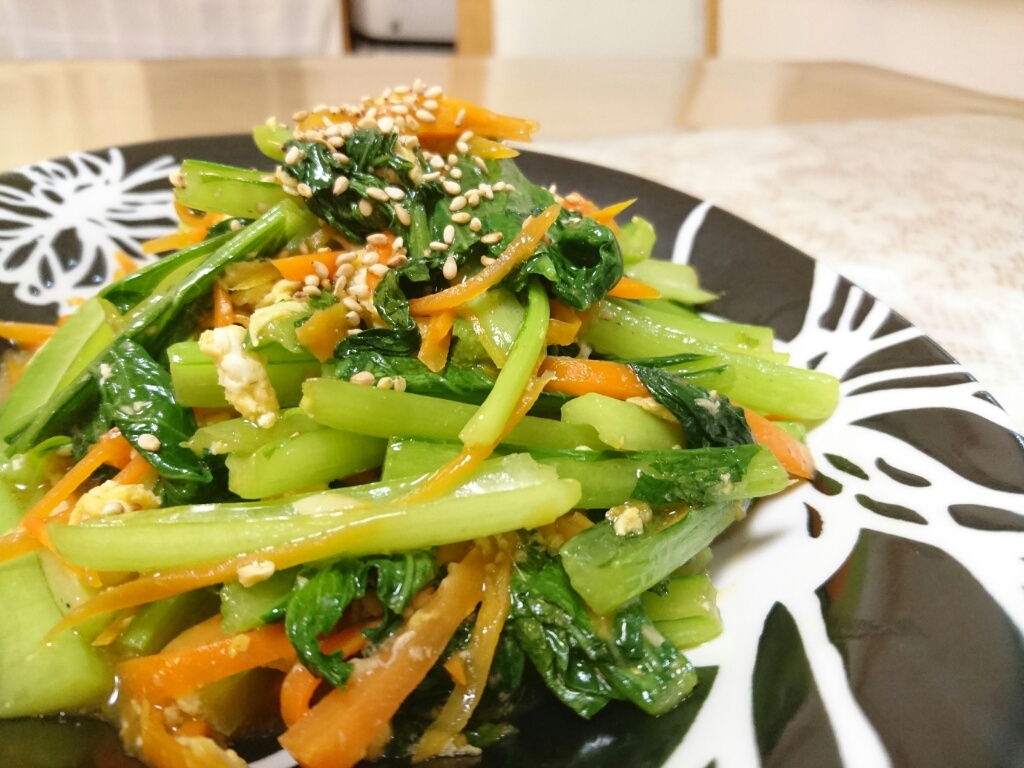 小松菜と卵と作り置きニンジンの炒め レシピ 作り方 By そらこ21 楽天レシピ 小松菜と卵と作り置きニンジンの炒め レシピ 作り方 By そらこ21 楽天レシピ