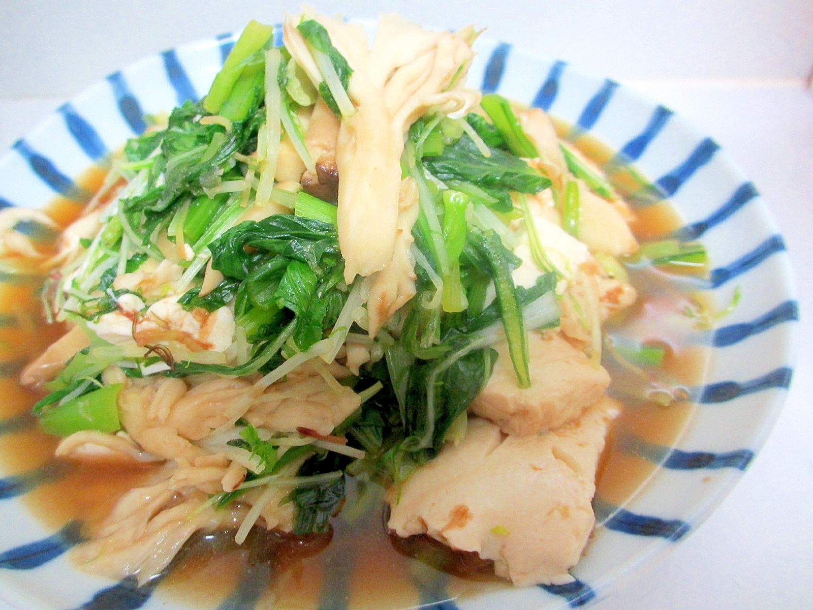 青菜ときのこと豆腐の炒め煮