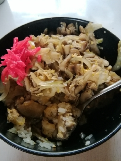 きのこの京風卵とじ丼