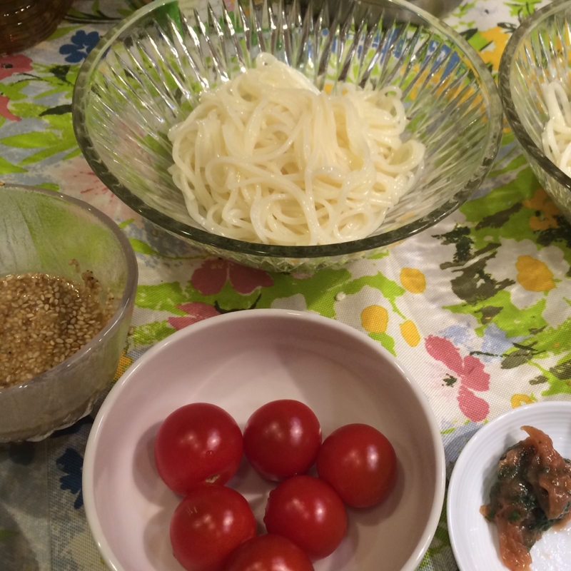 梅しそごまだれそうめん