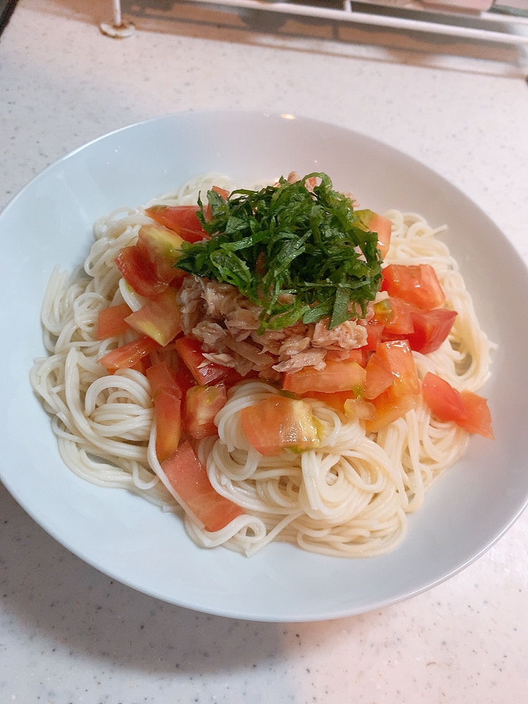 さっぱりトマトツナそうめん