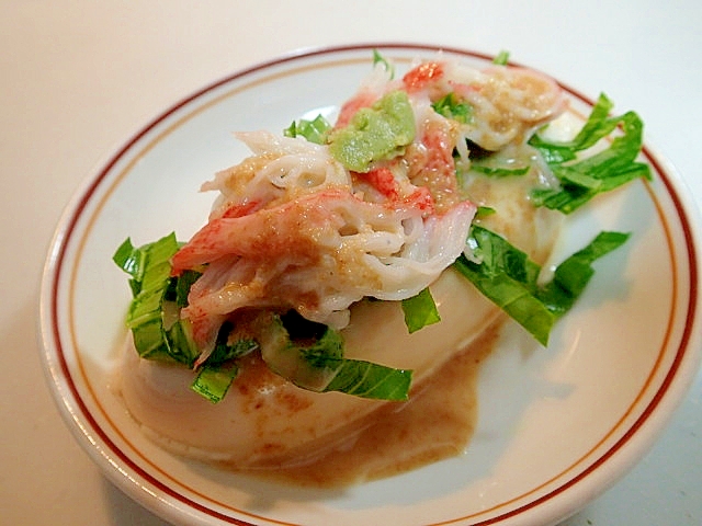 わさびツーン　チンゲン菜とシーサラダの冷奴