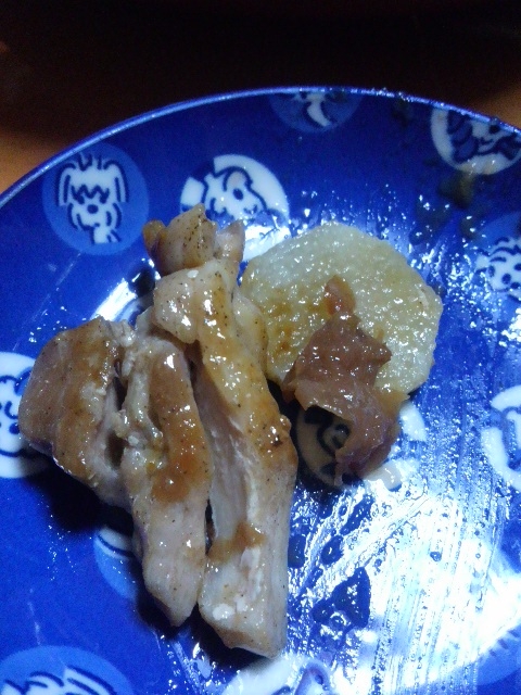 鶏肉と長芋の、梅肉炒め