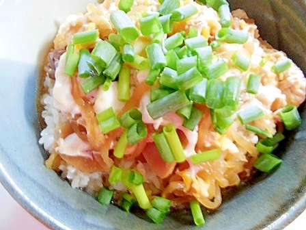 切り干し大根　旨煮（缶詰）で　簡単丼♪