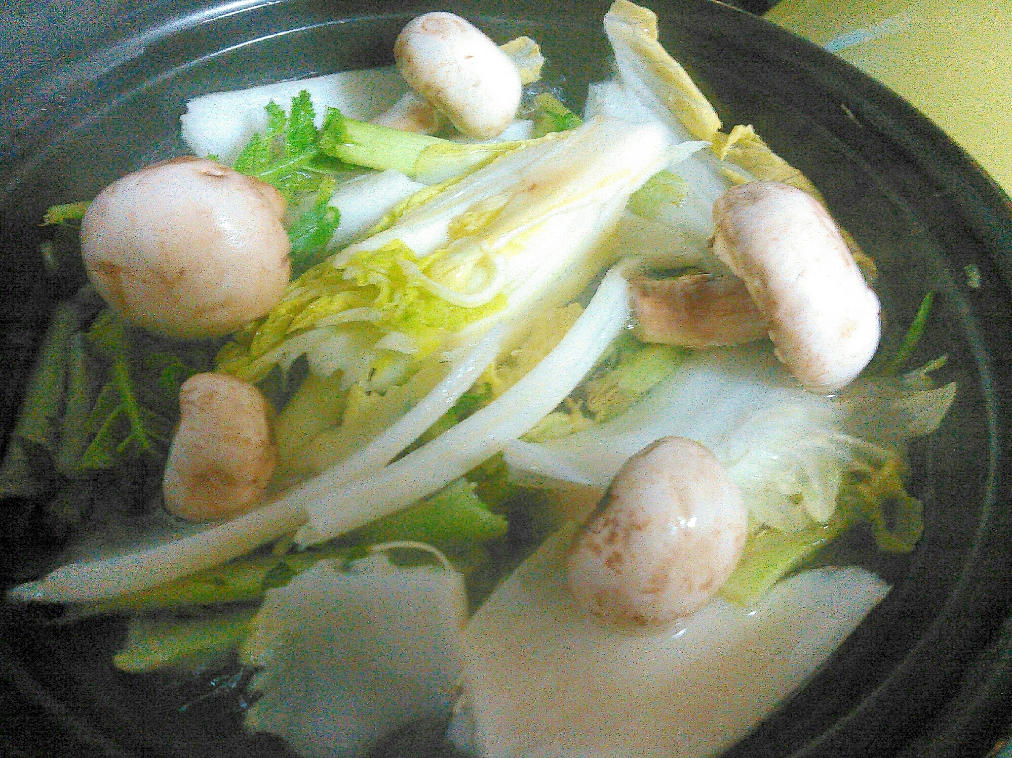 白菜マッシュルームと大根の葉のサラダ