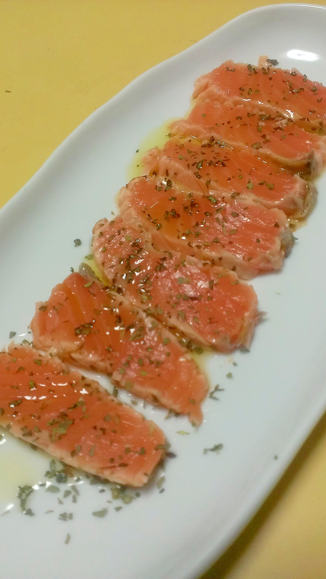 あぶりサーモンのカルパッチョ レシピ 作り方 By アルバンドロー 楽天レシピ