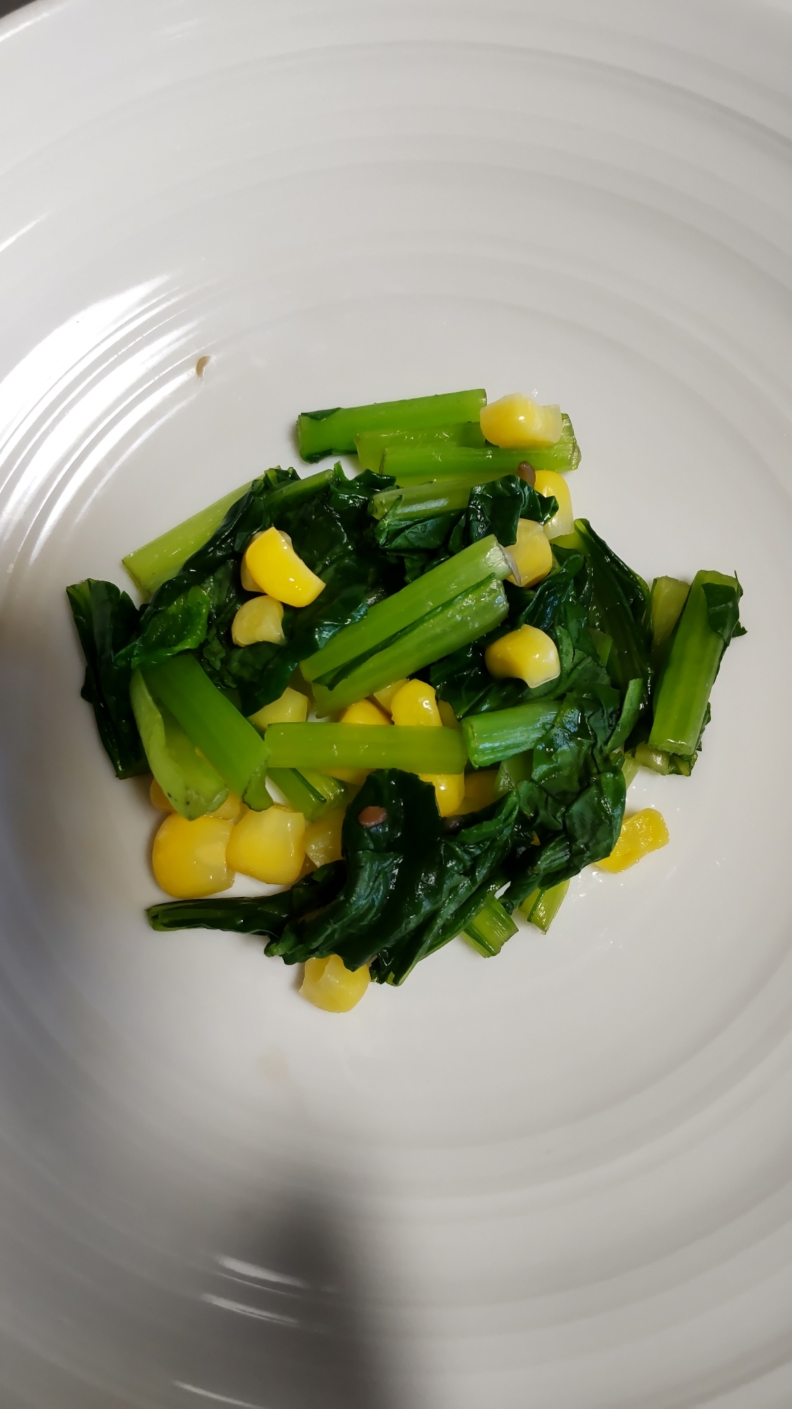 小松菜とコーン炒め