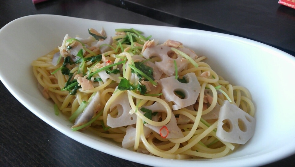 ツナ☆蓮根☆みつばの和風パスタ! レシピ・作り方 by chirusan - 楽天