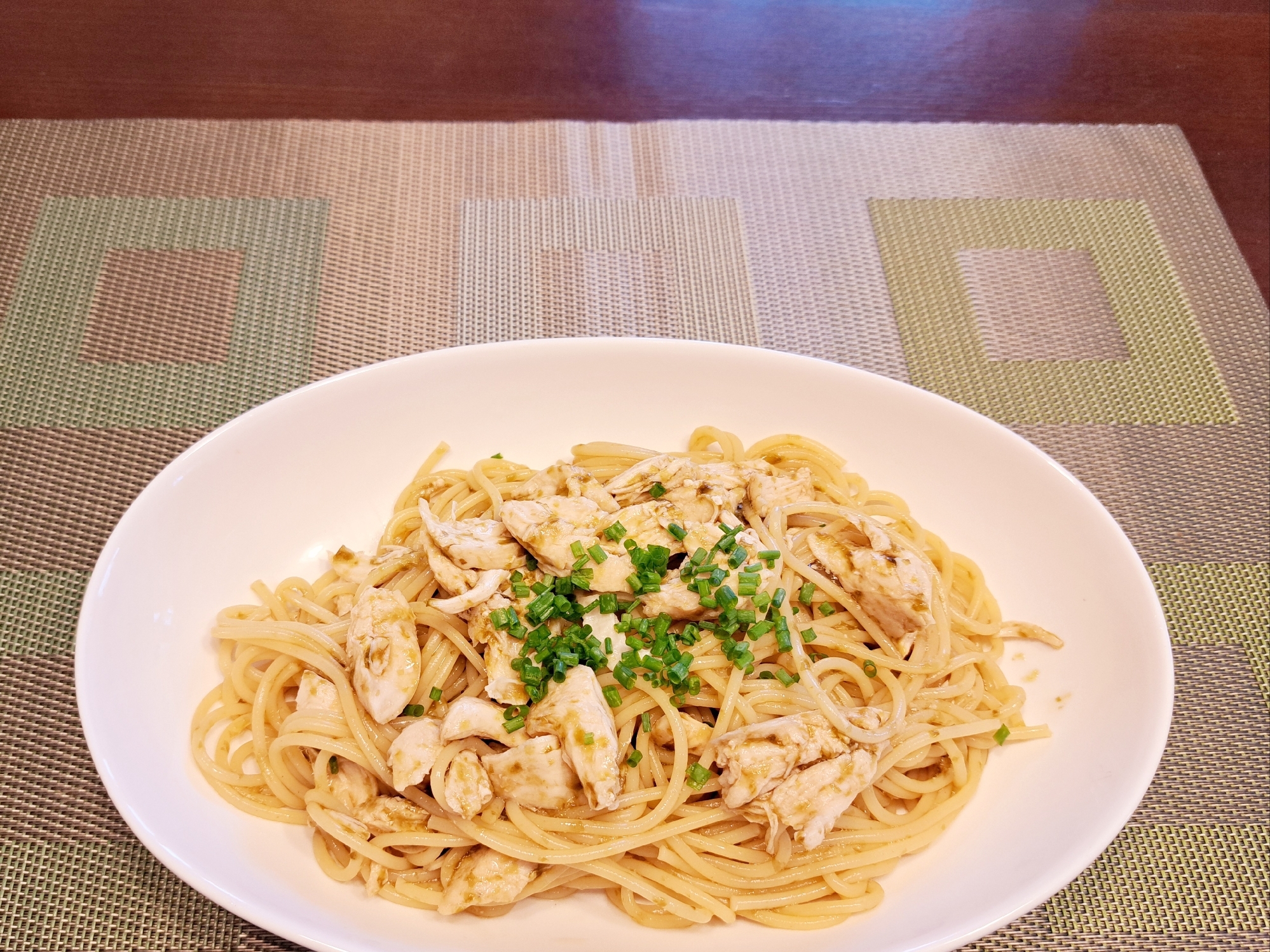 味付け簡単！ささみ と 海苔の佃煮のバスタ