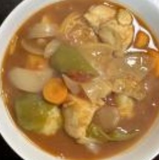 ゴロゴロ野菜のトマトスープ
