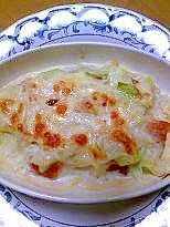 練り物で和風クリームグラタン レシピ・作り方 by kumaぱん