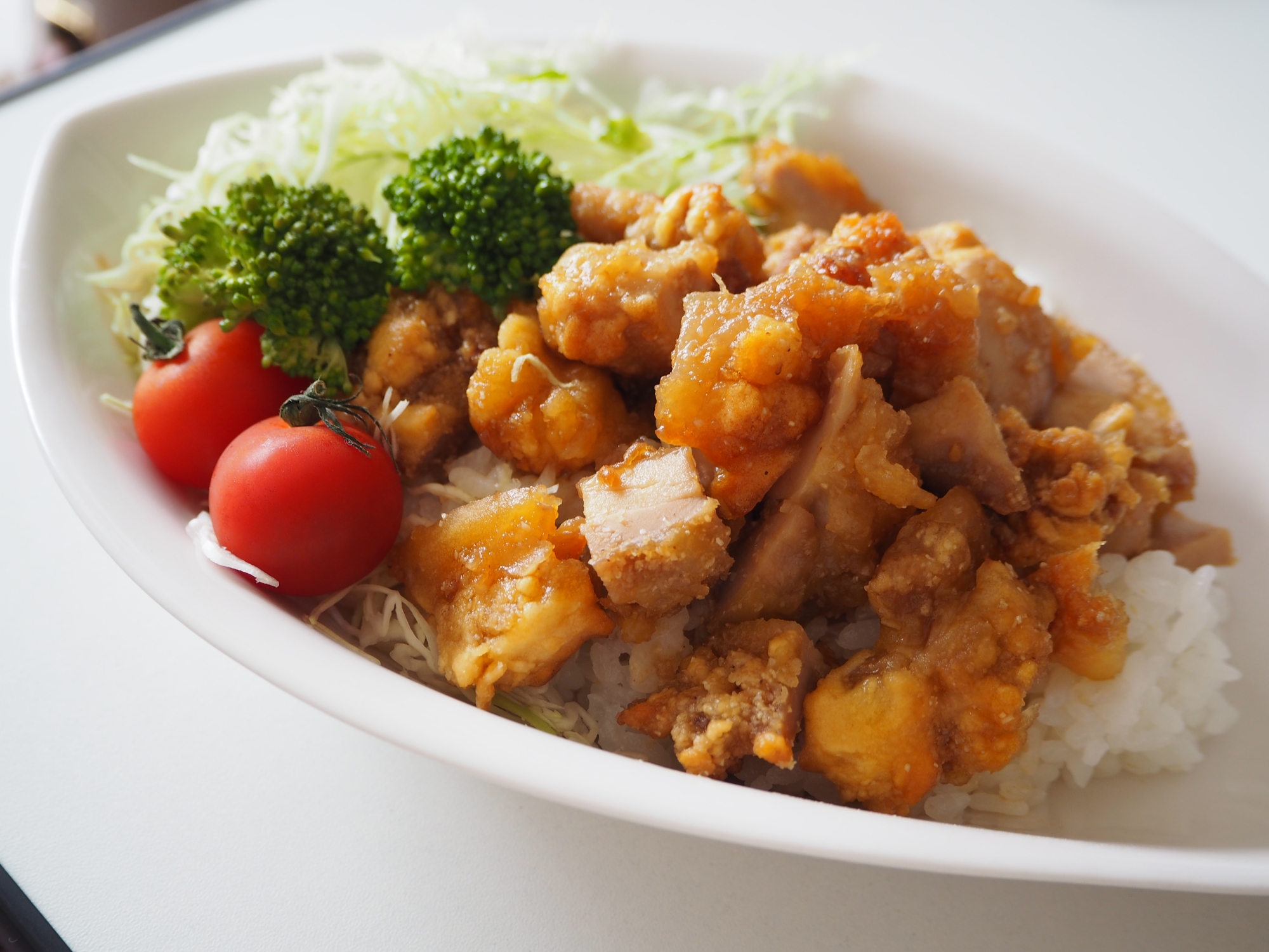 簡単甘だれ唐揚げ丼