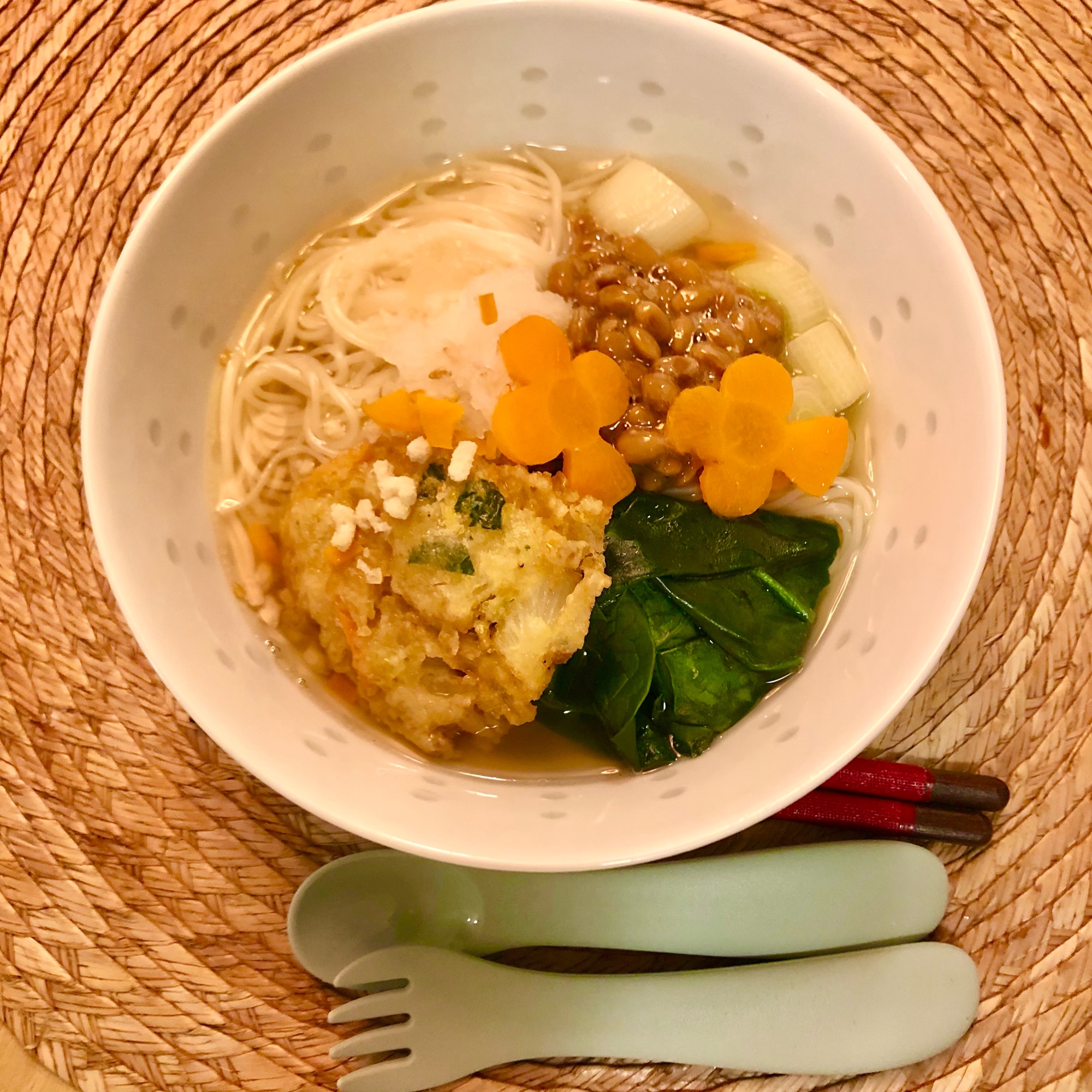 鶏ひき肉で♡ぶっかけにゅうめん