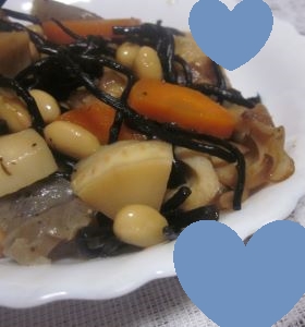 ザズー様、ひじきと大豆の煮物、余っていた野菜も入れて作りました♪
美味しかったです♪♪レシピありがとうございます！！
今日も良き１日をお過ごしくださいませ☆☆☆