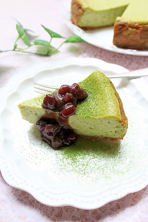 抹茶のベイクドチーズケーキ♪