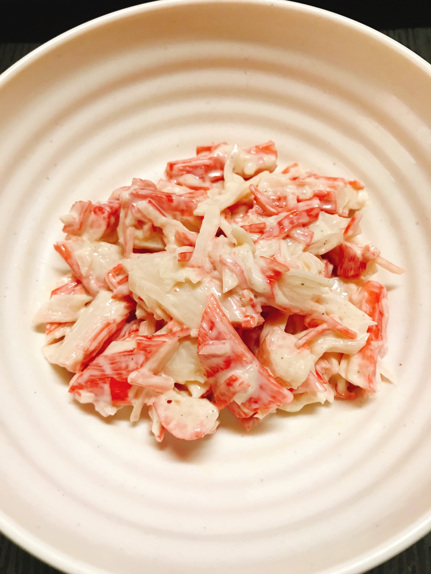 絶品！カニカマのからしマヨ和え　55円