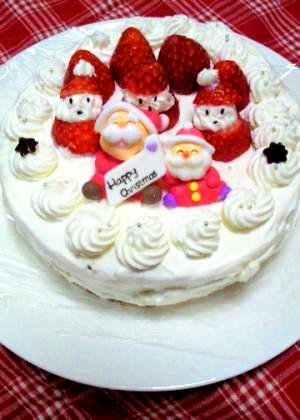 サンタさんも一緒にクリスマスケーキ レシピ 作り方 By おたくちゃん 楽天レシピ