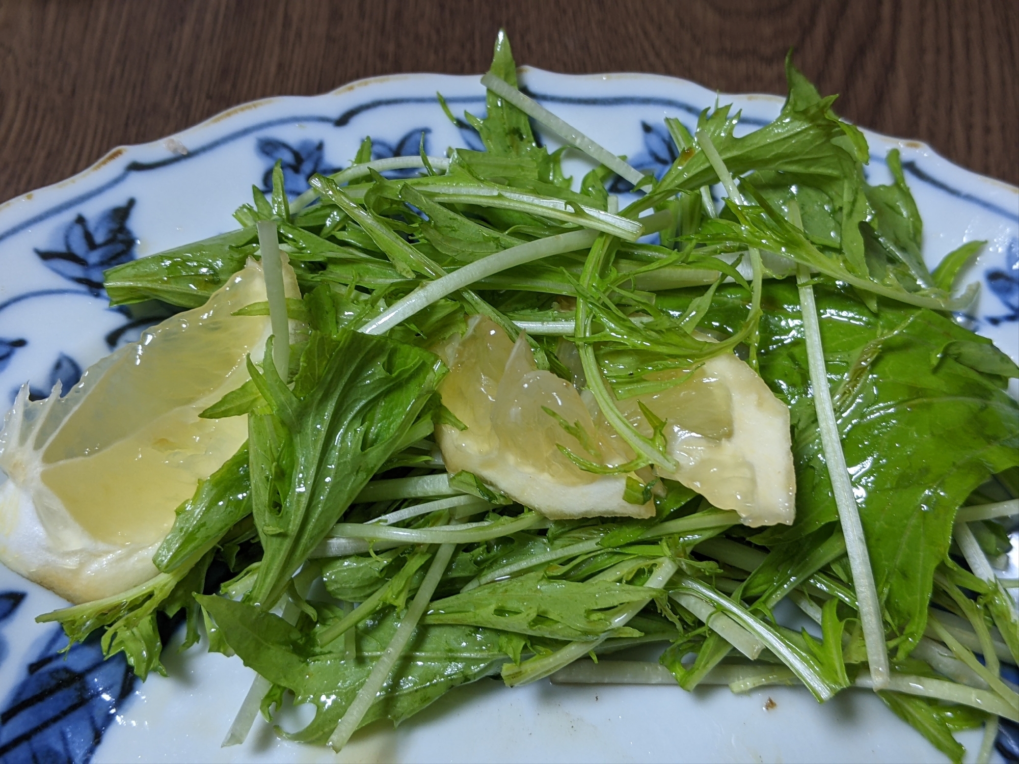 水菜と日向夏のサラダ