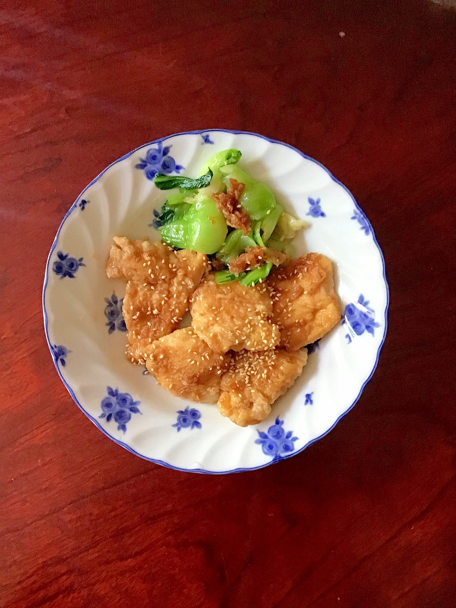 鶏むねの生姜焼き。
