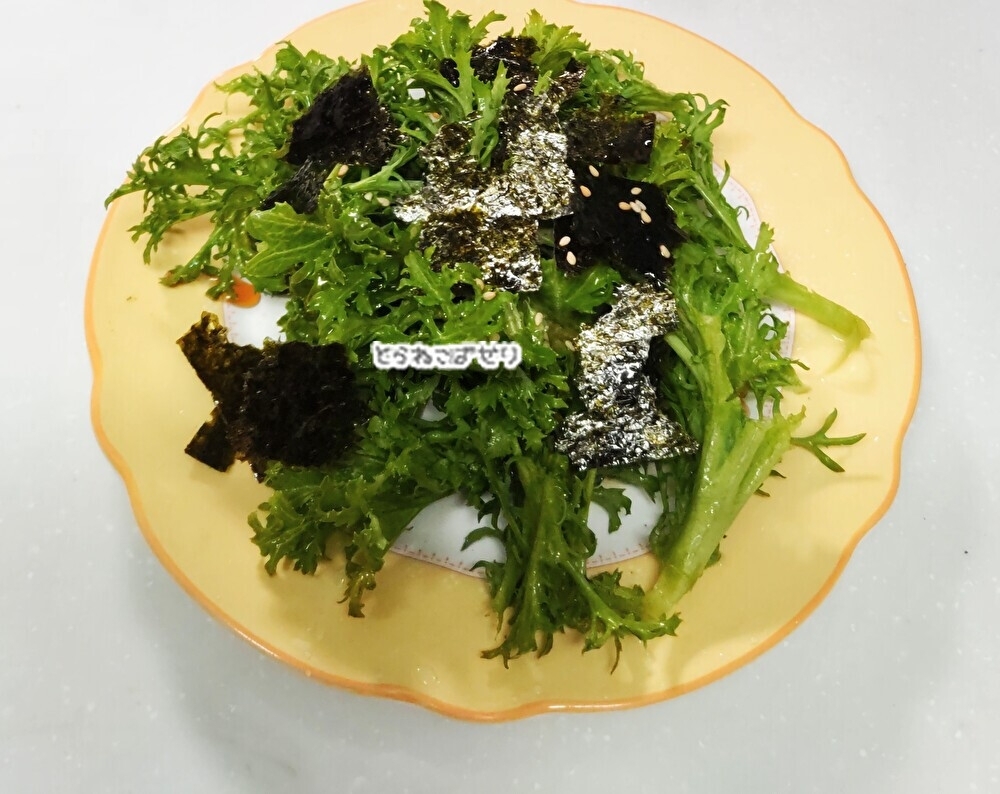 わさび菜の海苔サラダ