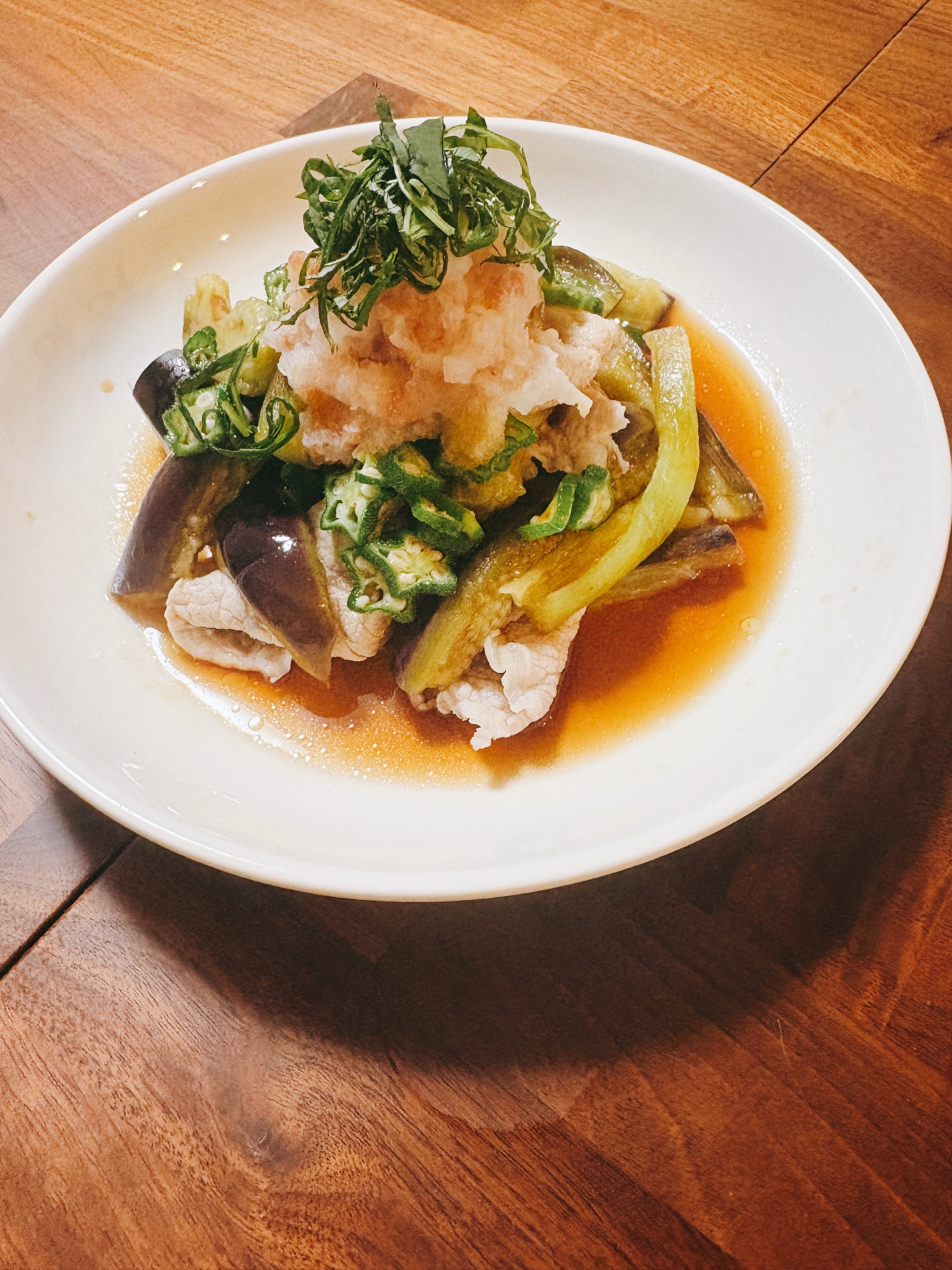 なすと豚肉の梅おろし