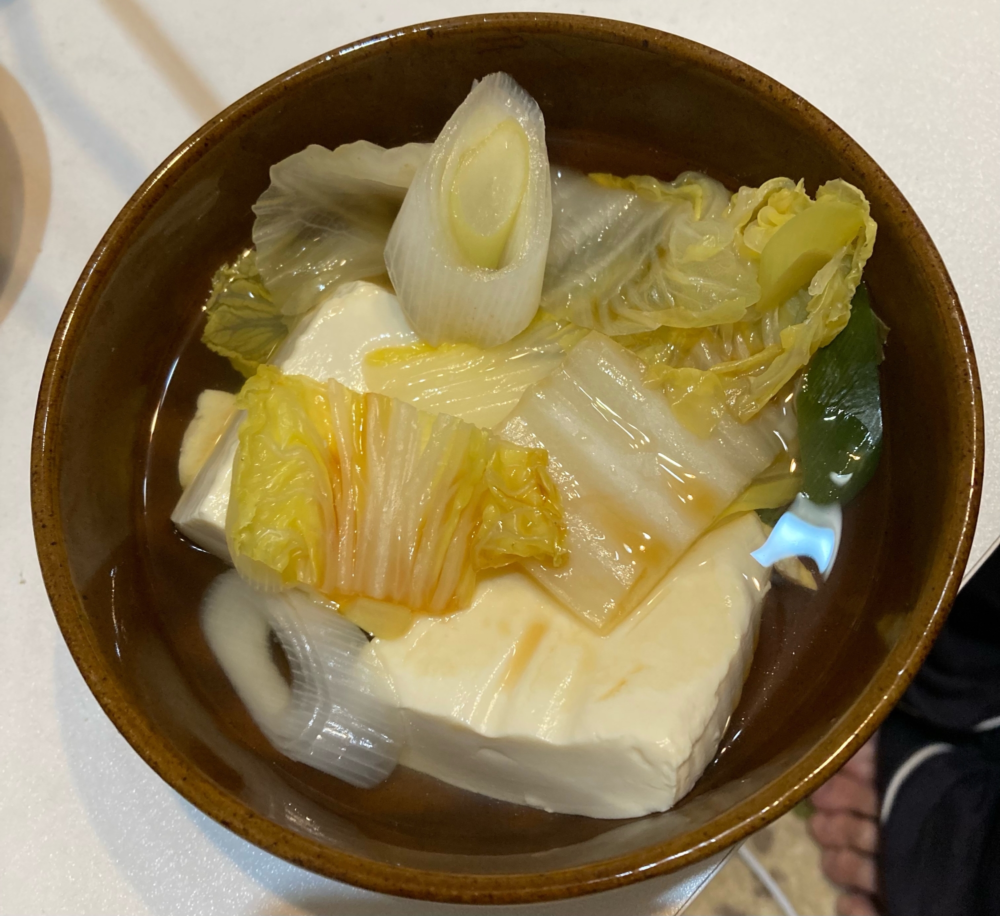 ポン酢をかけて！あたたかい湯豆腐