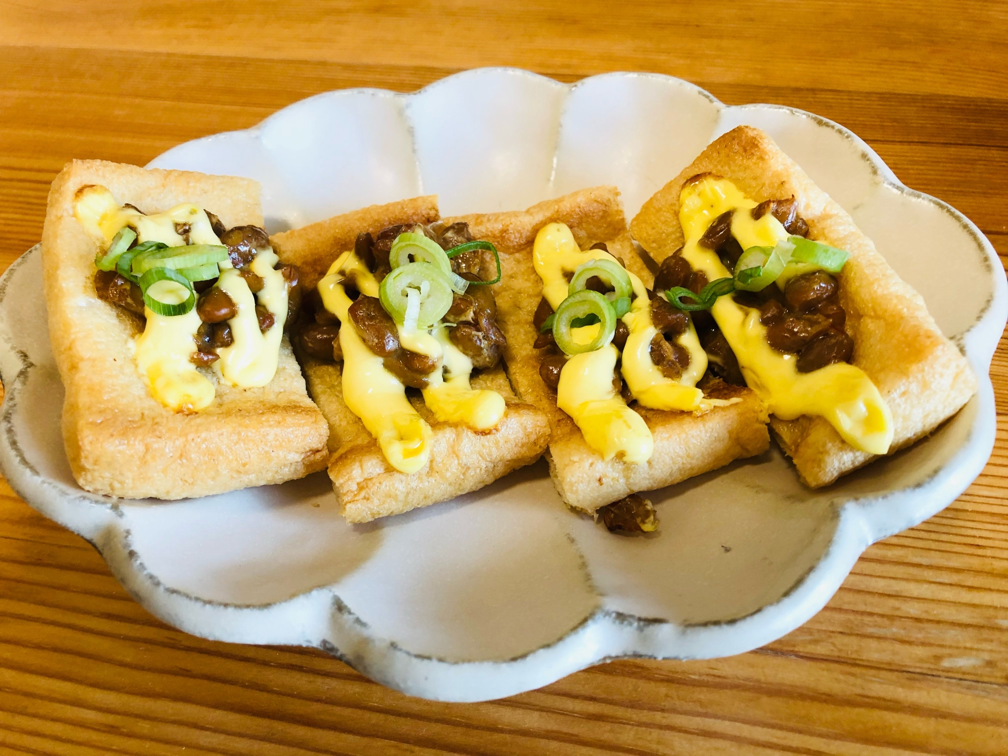 カリッカリ！☆油揚げの納豆マヨ焼き